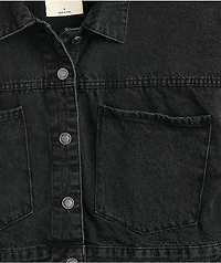 Angel Kiss Oversize Dark Wash Crop Denim Jacket