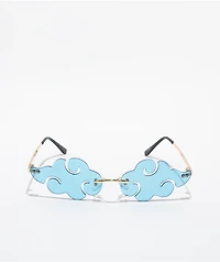 Anime Blue Cloud Swirl Frameless Sunglasses