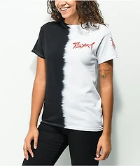 Animebae Deadman Split Black & White Tie Dye T-Shirt