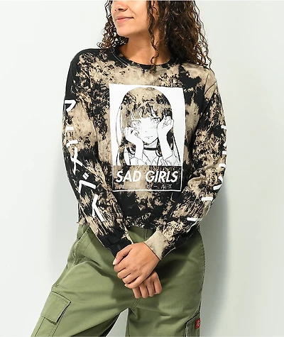 Animebae Sad Girl Bleach Black Long Sleeve T-Shirt