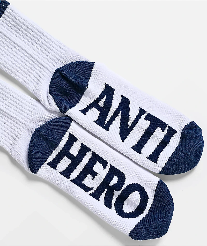 Anti-Hero Flushable White & Navy Crew Socks