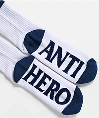 Anti-Hero Flushable White & Navy Crew Socks