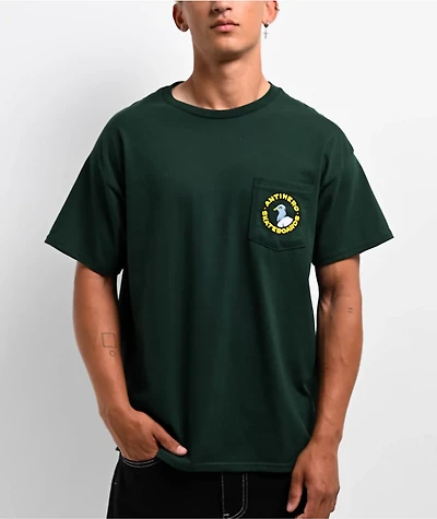 Anti-Hero Pigeon Round Green Pocket T-Shirt