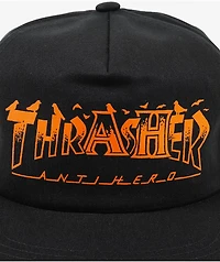 Anti-Hero x Thrasher Pigeon Mag Black Snapback Hat