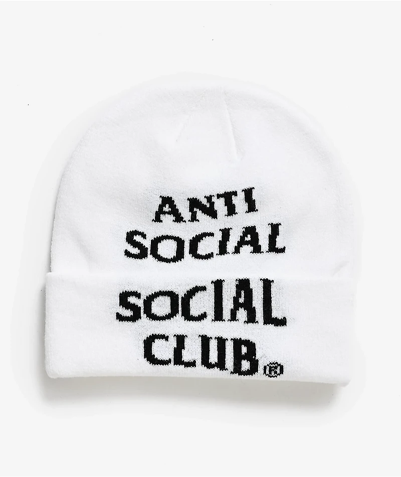 Anti Social Social Club Classic Mind Games White Beanie