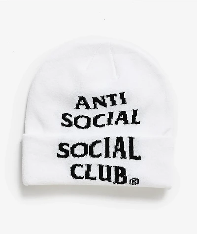 Anti Social Social Club Classic Mind Games White Beanie