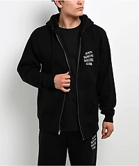 Anti Social Social Club Mind Games Black & Pink Zip Hoodie