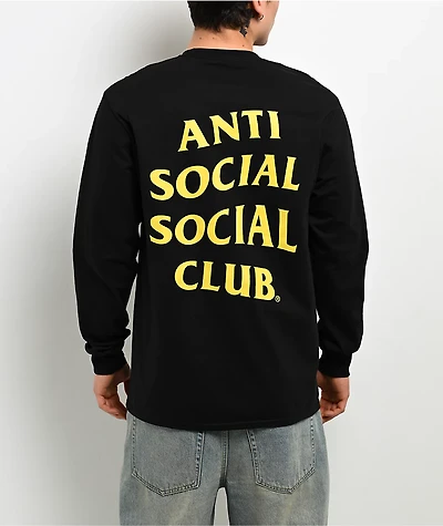 Anti Social Social Club Mind Games Black & Yellow Long Sleeve T-Shirt