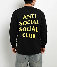 Anti Social Social Club Mind Games Black & Yellow Long Sleeve T-Shirt