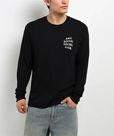 Anti Social Social Club Mind Games Black Thermal Long Sleeve T-Shirt