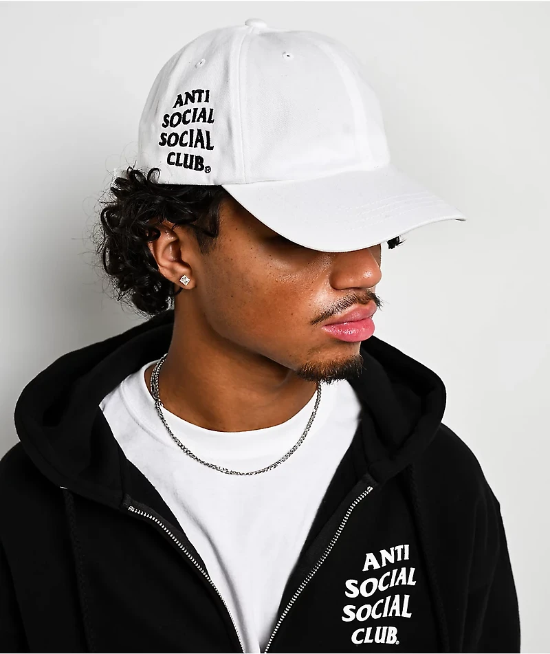 AntiSocialSocialClub Mind Games White Strapback Hat