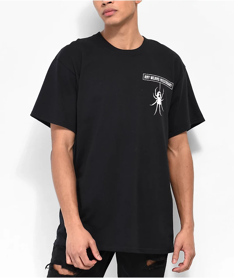 Any Means Necessary Be Alone Black T-Shirt