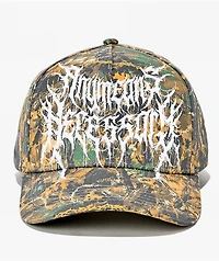 Any Means Necessary Mayhem Camo Snapback Hat