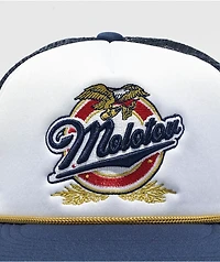 Any Means Necessary Molotov Blue Trucker Hat