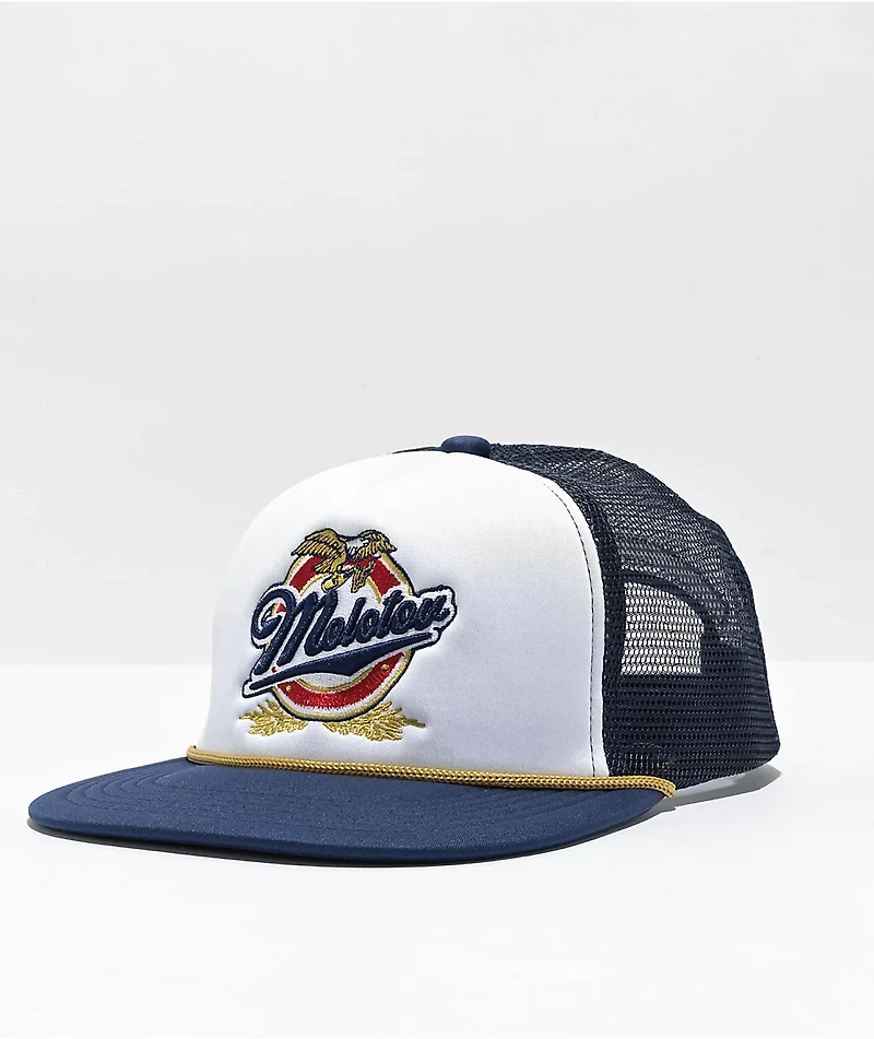 Any Means Necessary Molotov Blue Trucker Hat