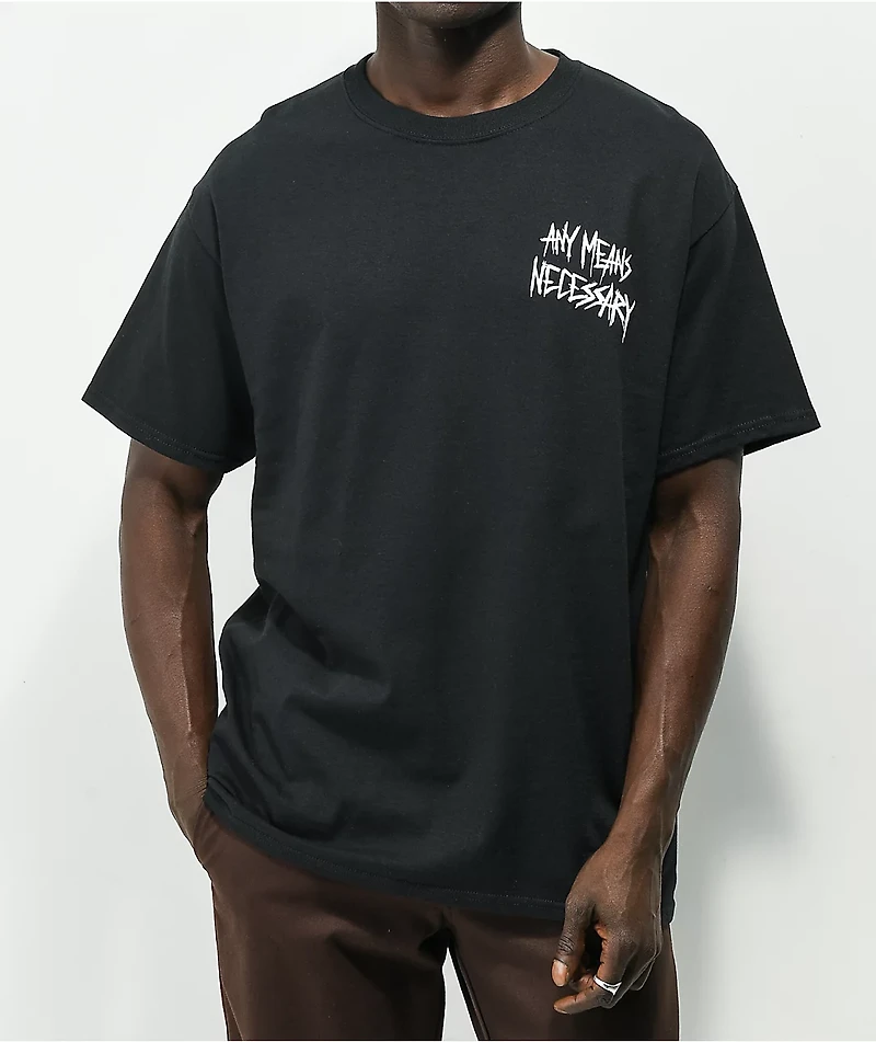 Any Means Necessary Smile Black T-Shirt