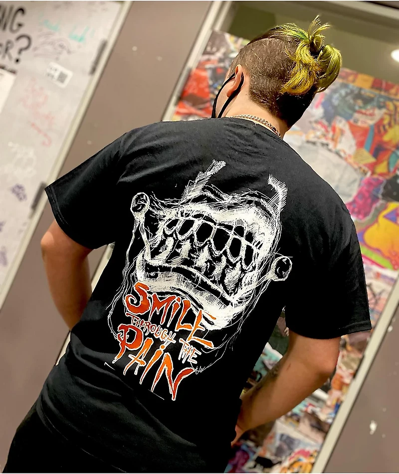 Any Means Necessary Smile Through Black T-Shirt