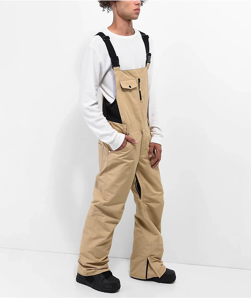 Aperture Bibber Khaki 10K Snowboard Bib Pants 2023