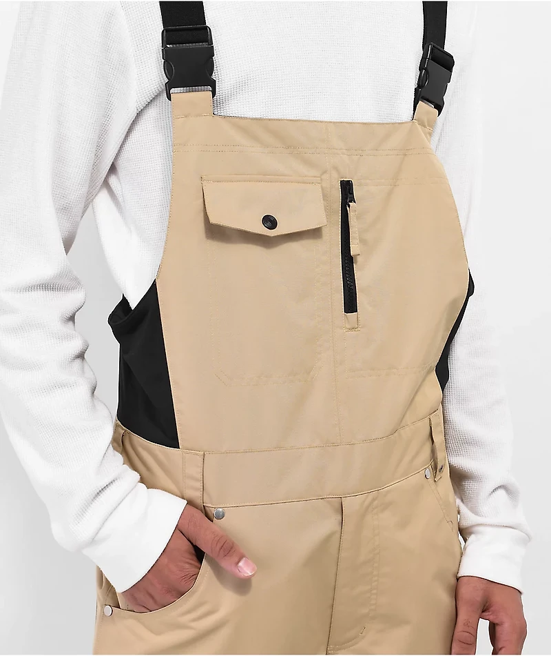 Aperture Bibber Khaki 10K Snowboard Bib Pants 2023