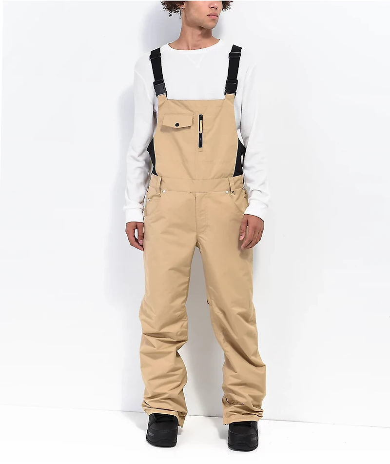 Aperture Bibber Khaki 10K Snowboard Bib Pants 2023