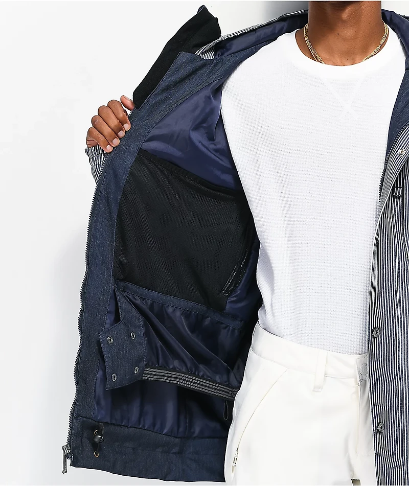 Aperture Double Diamond Rail Navy Stripe 10K Snowboard Jacket