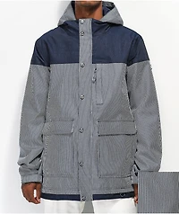 Aperture Double Diamond Rail Navy Stripe 10K Snowboard Jacket
