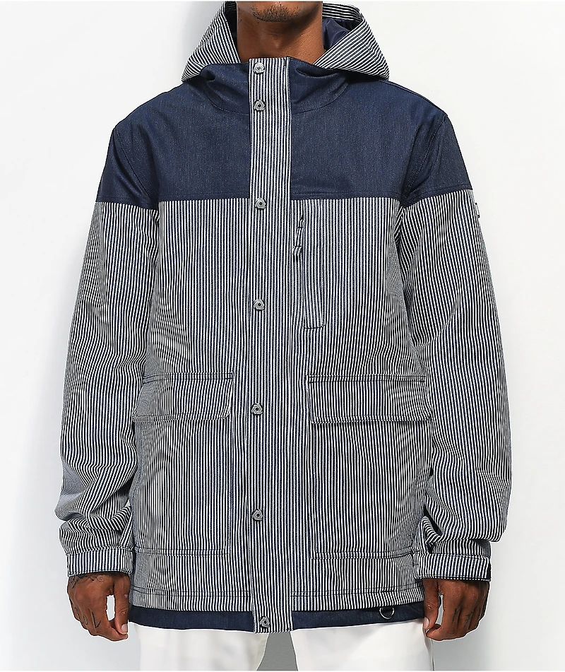 Aperture Double Diamond Rail Navy Stripe 10K Snowboard Jacket