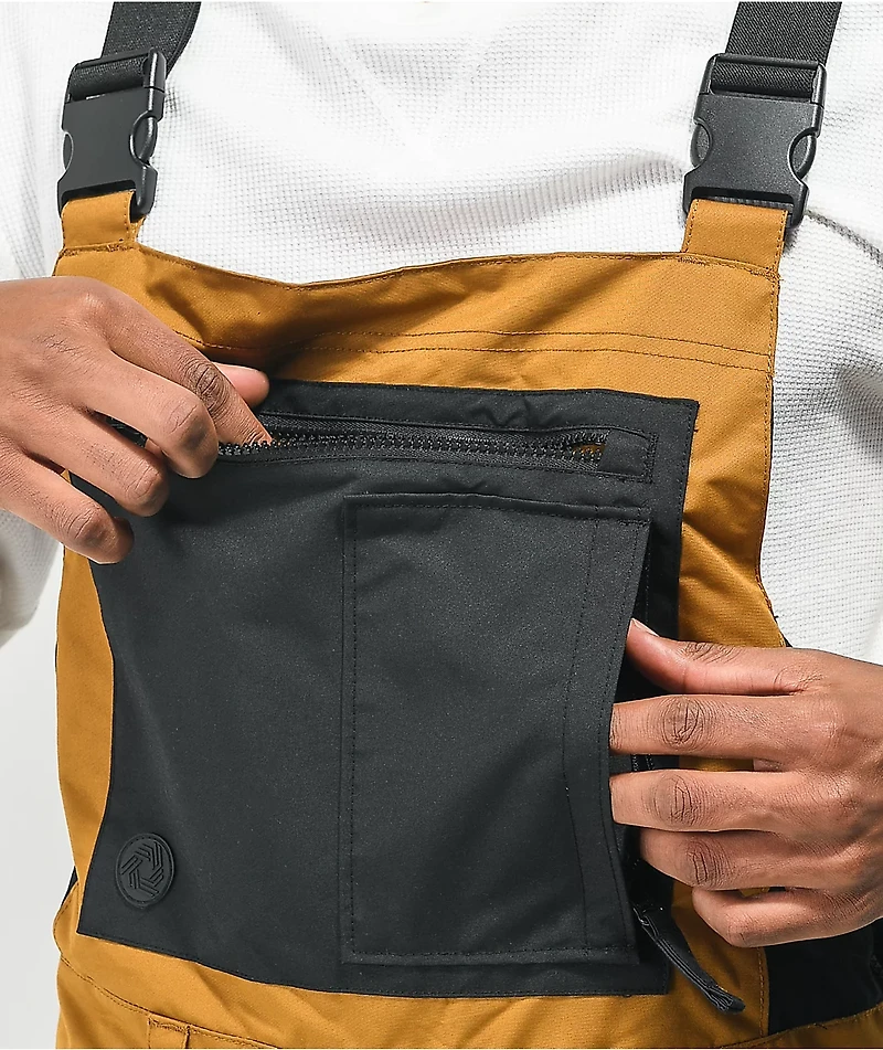 Aperture Jibbed Brown & Black Bib Snowboard Pants