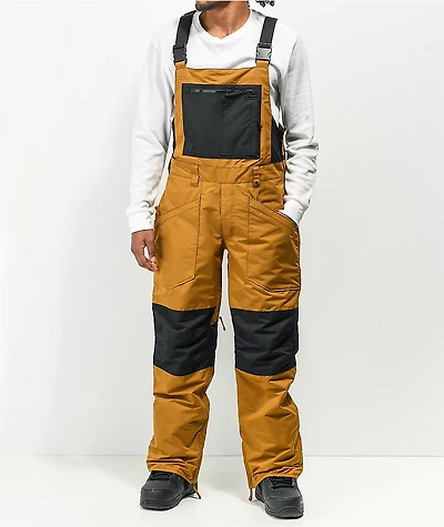 Aperture Jibbed Brown & Black Bib Snowboard Pants