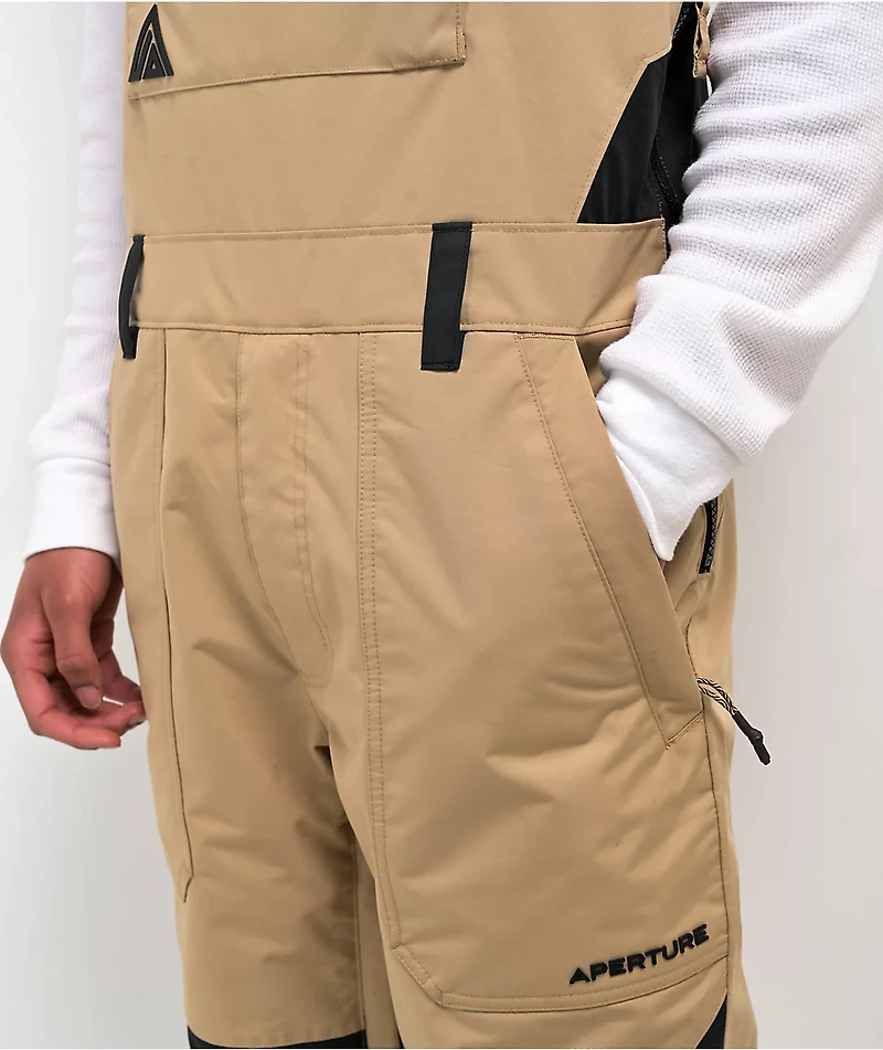 Aperture Tugboat Khaki 10K Snowboard Bib Pants