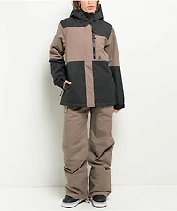 Aperture Women's Ranger Asymmetrical Deep Taupe & Black 10K Snowboard Jacket