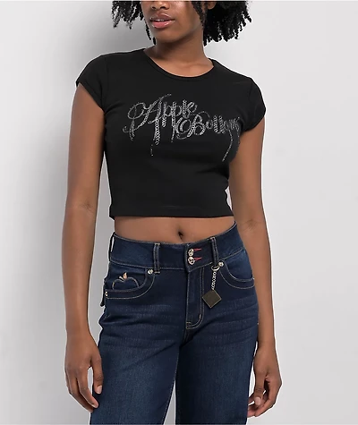 Apple Bottoms Chain Reaction Black Crop T-Shirt