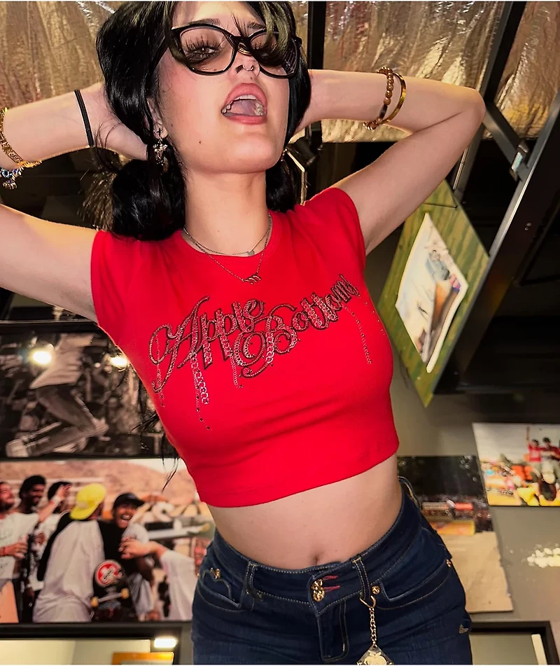 Apple Bottoms Chain Reaction Red Crop T-Shirt