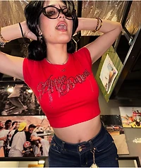 Apple Bottoms Chain Reaction Red Crop T-Shirt