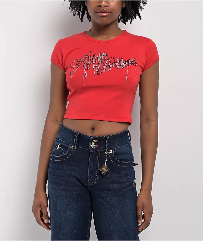 Apple Bottoms Chain Reaction Red Crop T-Shirt