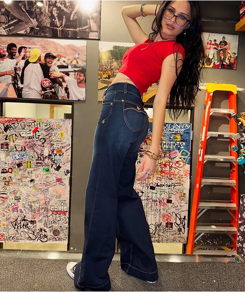 Apple Bottoms Forbidden Fit Blue Wide Leg Jeans