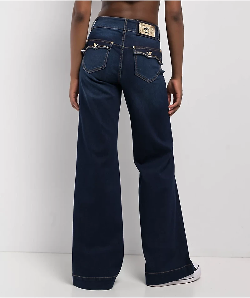 Apple Bottoms Forbidden Fit Blue Wide Leg Jeans