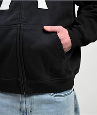April A Logo Black Wash Zip Hoodie