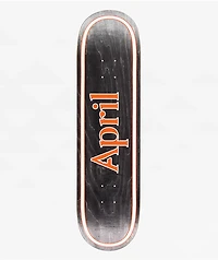 April Black OG Logo 8.25" Skateboard Deck