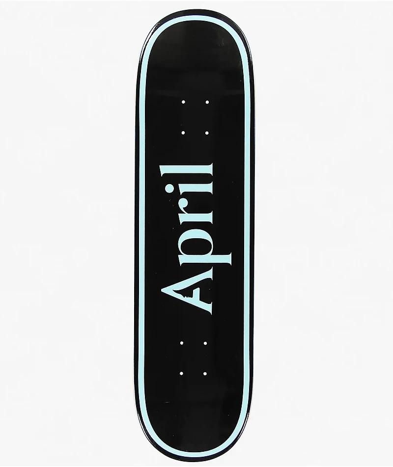 April OG Logo Blue & Black 8.38" Skateboard Deck