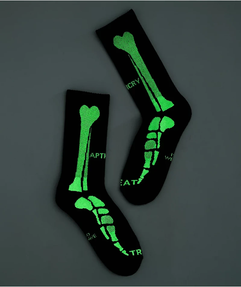 Apthcry Glow In The Dark Bone Black Socks