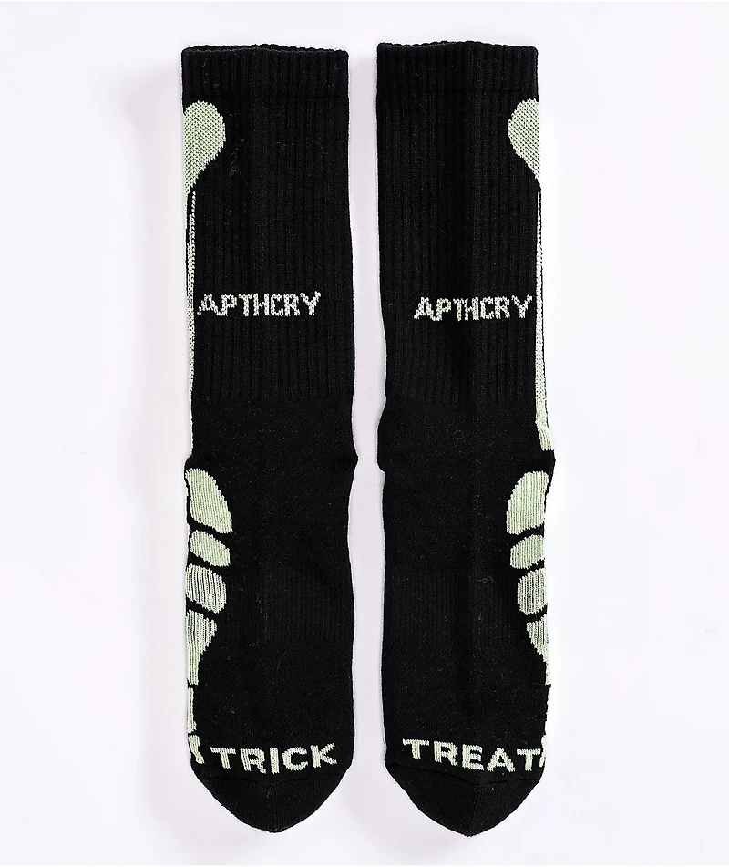 Apthcry Glow In The Dark Bone Black Socks