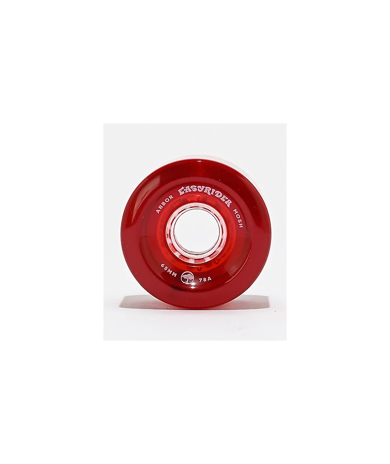 Arbor Mosh Easyrider 65mm 78a Red Cruiser Skateboard Wheels
