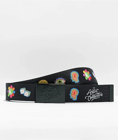 Artist Collective Chalk Icons Black Web Belt