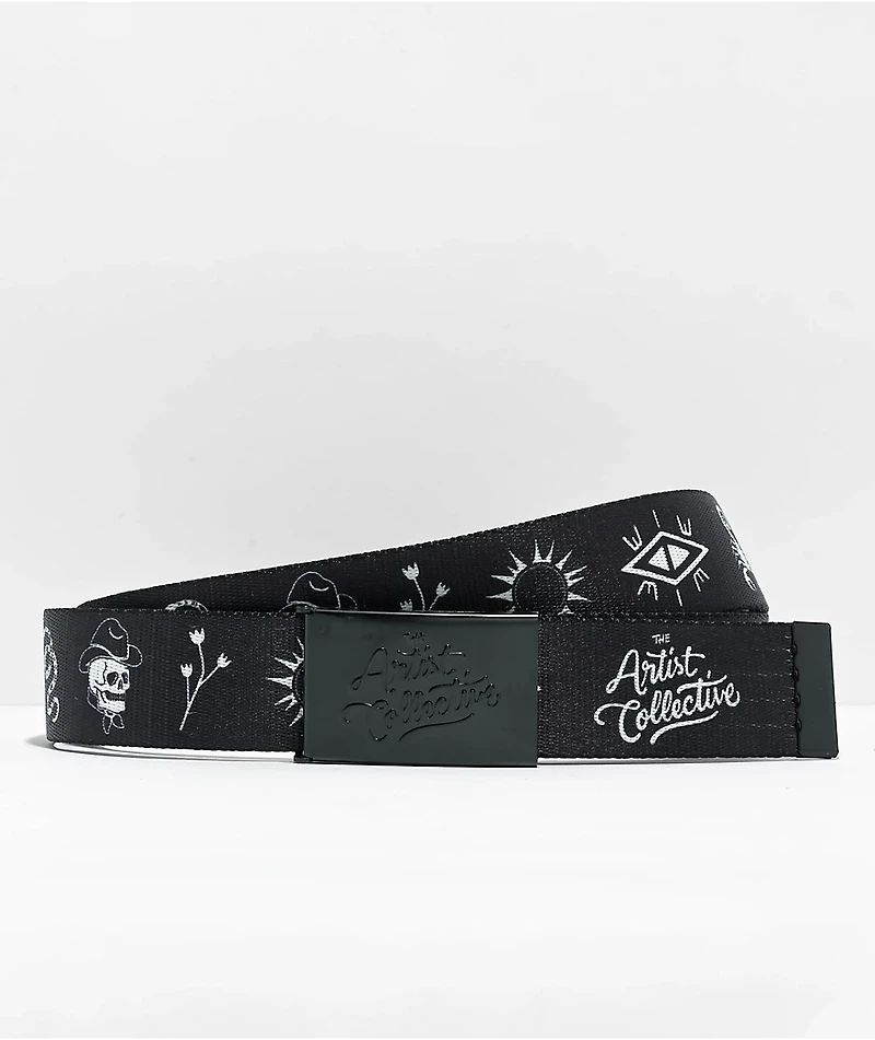 Artist Collective Desert Icons Reversible Black Web Belt