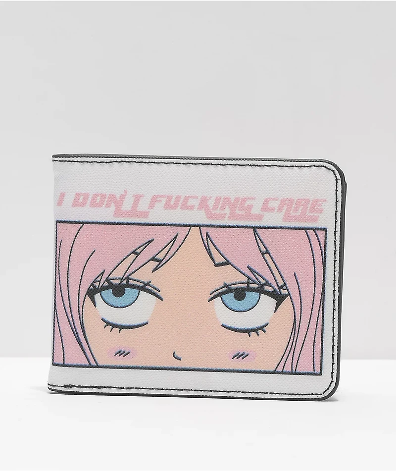 Artist Collective Don't Care White Bifold Wallet