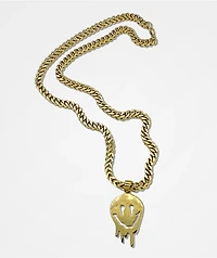 Artist Collective Drip Face 22" Gold Chain Necklace
