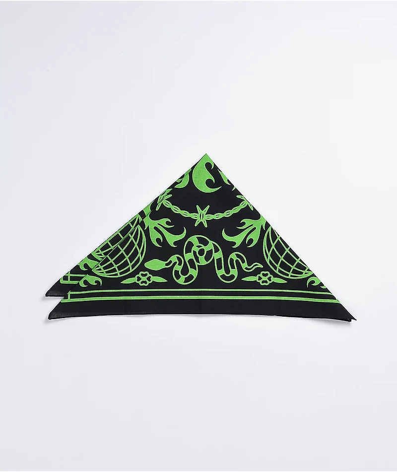 Artist Collective Globe Black & Lime Bandana