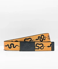 Artist Collective Gold Snake Black & Yellow Reversible Web Belt