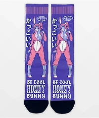 Artist Collective Honey Bunny Purple Crew Socks